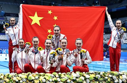 中国队获东京奥运会花游集体自由自选银牌