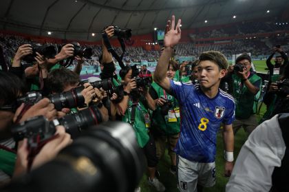 2022年卡塔尔世界杯足E组首轮 日本2比1击败德国