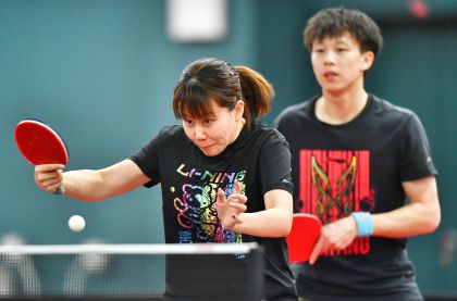 陈幸同和林高远在京备战世乒赛单项赛