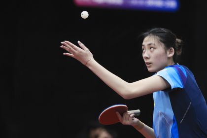 中国乒乓球队世乒赛选拔赛“直通德班”次日比赛继续进行