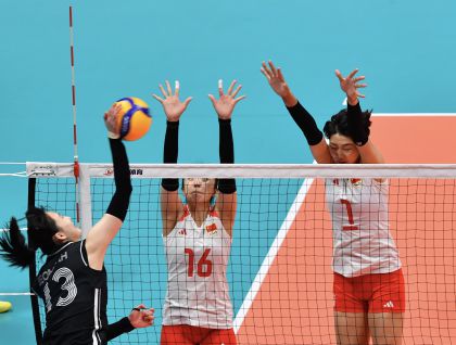 杭州亚运会女子排球排位赛E组 中国3比0胜韩国