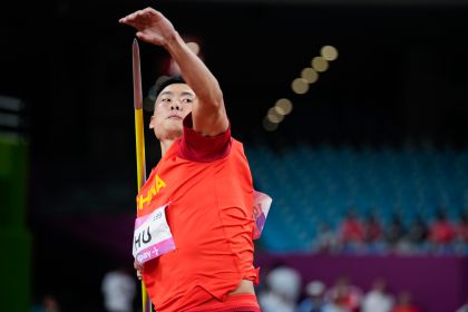 杭州亚运会田径男子标枪决赛 胡浩然获得第六