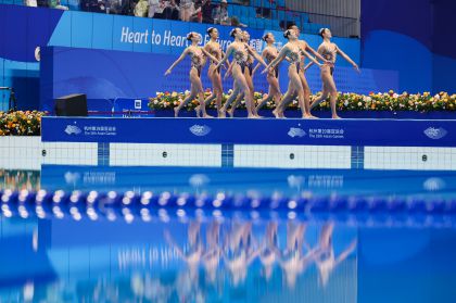 杭州亚运会花样游泳女子集体技巧自选 中国队暂列第一
