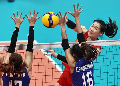 杭州亚运会女排半决赛 中国队3比0战胜泰国队