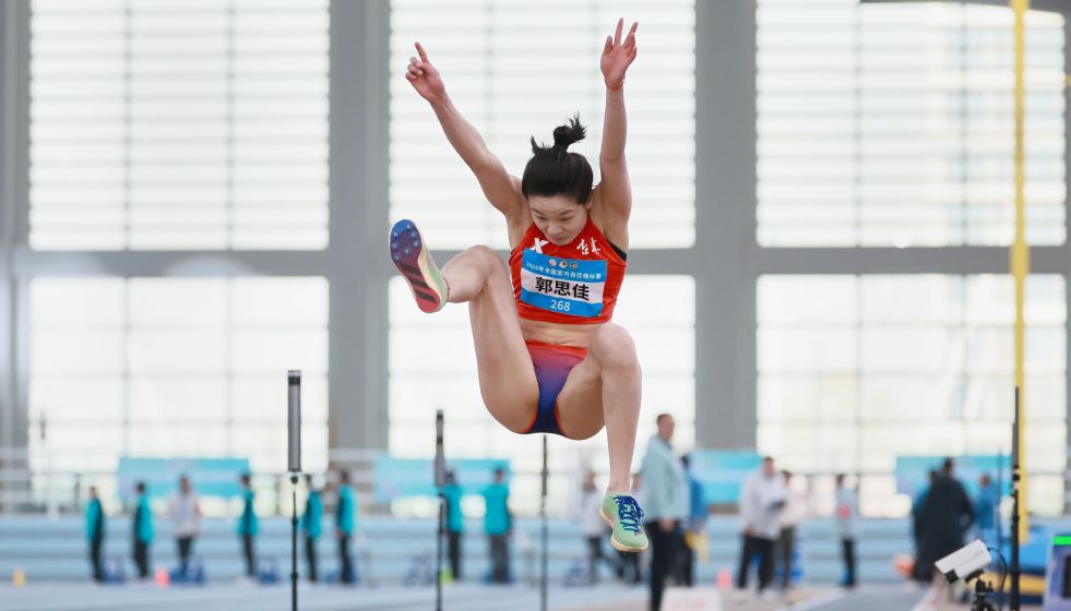 全国室内田径锦标赛女子跳远决赛 郭思佳获得冠军