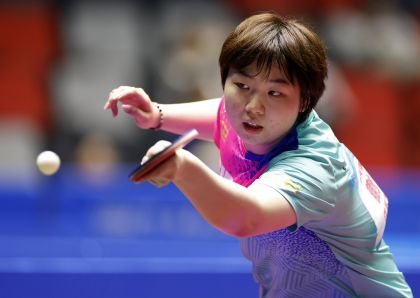 十五运会乒乓球女子单打1/8决赛 江苏队蒯曼4比0胜湖南队胡丽梅