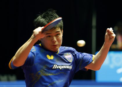 十五运会乒乓球男子单打1/4决赛 海南队林诗栋4比1胜上海队赵子豪