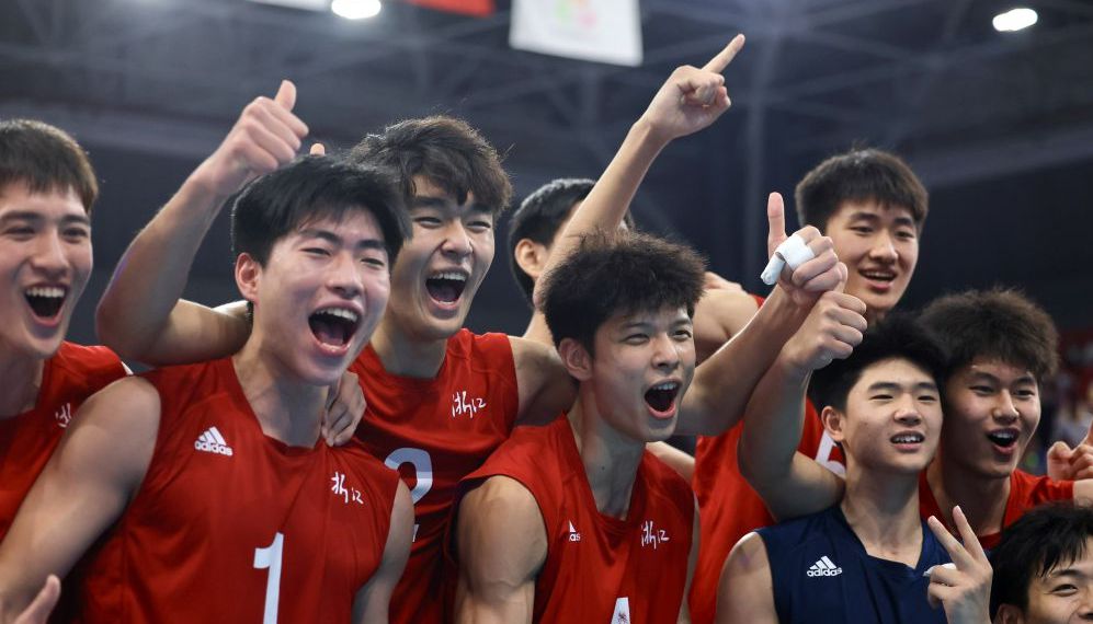 十五运会男子排球18岁以下组决赛 浙江队3比0胜江苏队夺得金牌