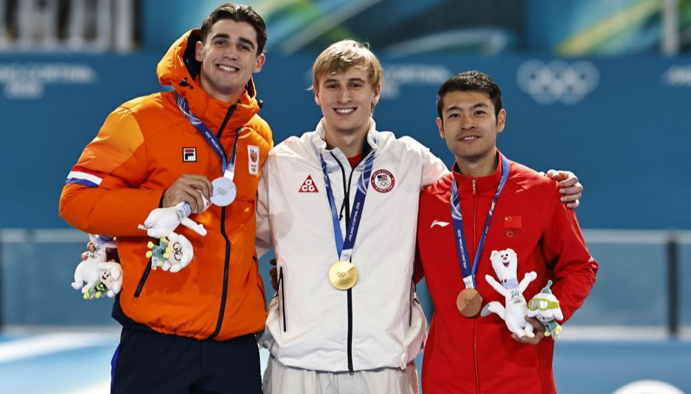 米兰冬奥会速度滑冰男子1000米决赛 宁忠岩摘铜