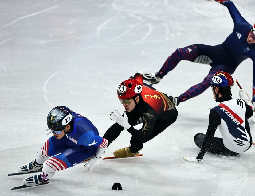 米兰冬奥会短道速滑男子500米预赛 刘少昂和林孝埈成功晋级