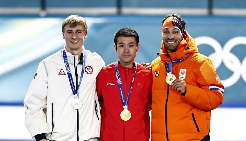 米兰冬奥会速度滑冰男子1500米决赛 宁忠岩刷新奥运纪录夺冠