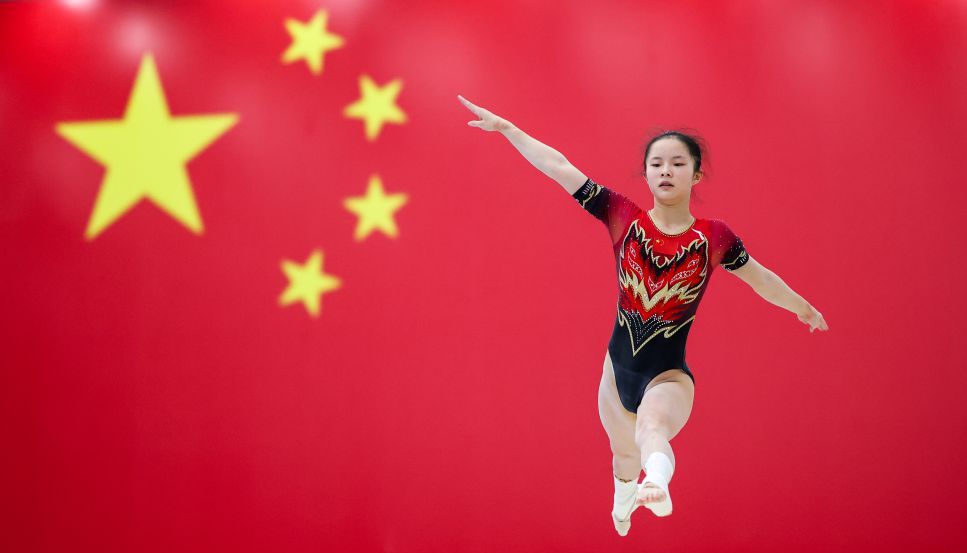 中国体操队女队亚锦赛赛前测验在京举行