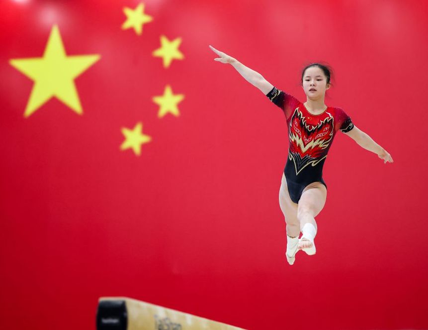 中国体操队女队亚锦赛赛前测验在京举行