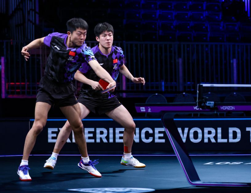 WTT美国大满贯赛男子双打1/8决赛 温瑞博/袁励岑成功晋级
