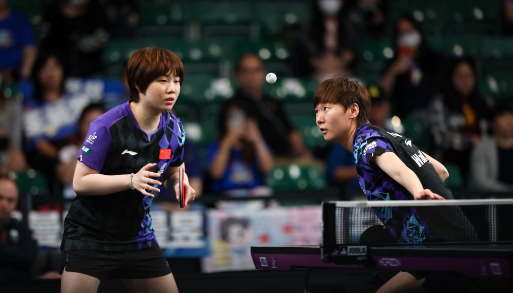 WTT美国大满贯赛女子双打1/4决赛 蒯曼/王曼昱成功晋级