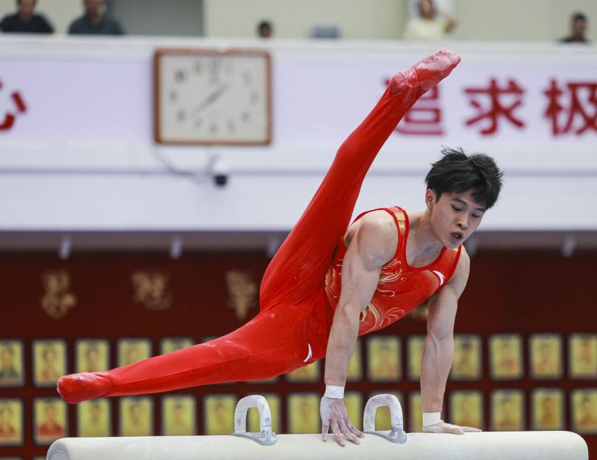 中国男子体操队实战测试在京举行