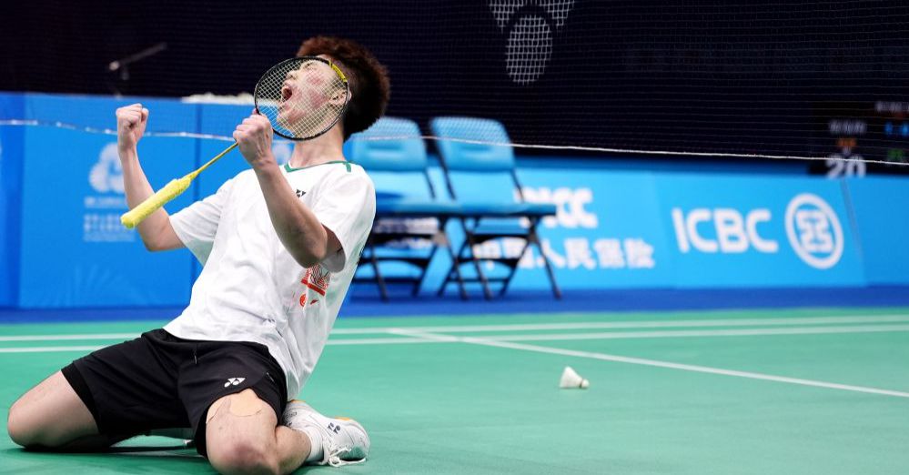 图为福建选手翁泓阳庆祝胜利。（中国体育图片  倪敏哲  摄）