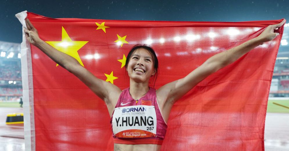 图为黄滢滢庆祝。 ​（中国体育图片 魏征 摄）